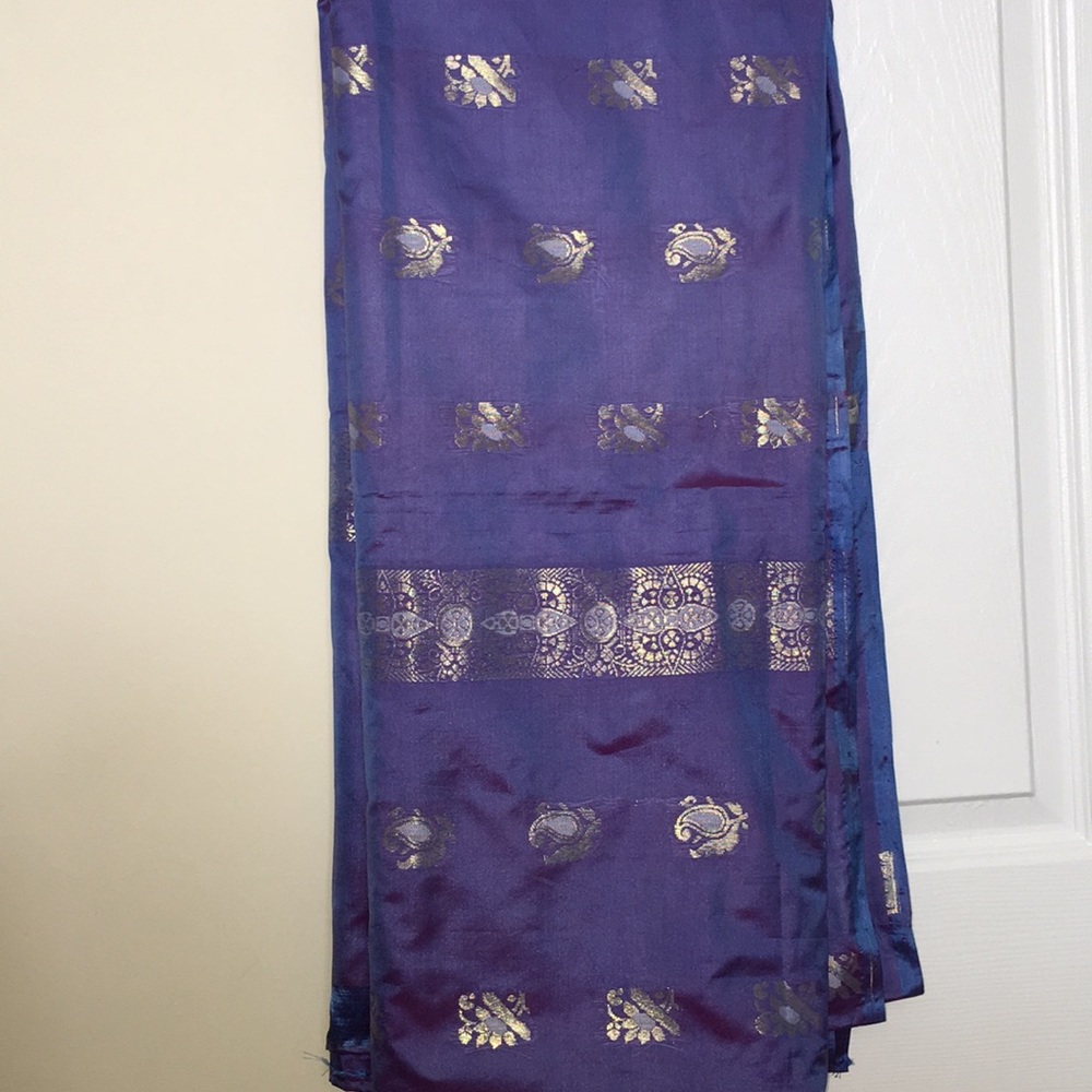 Pure Purple Silk saree